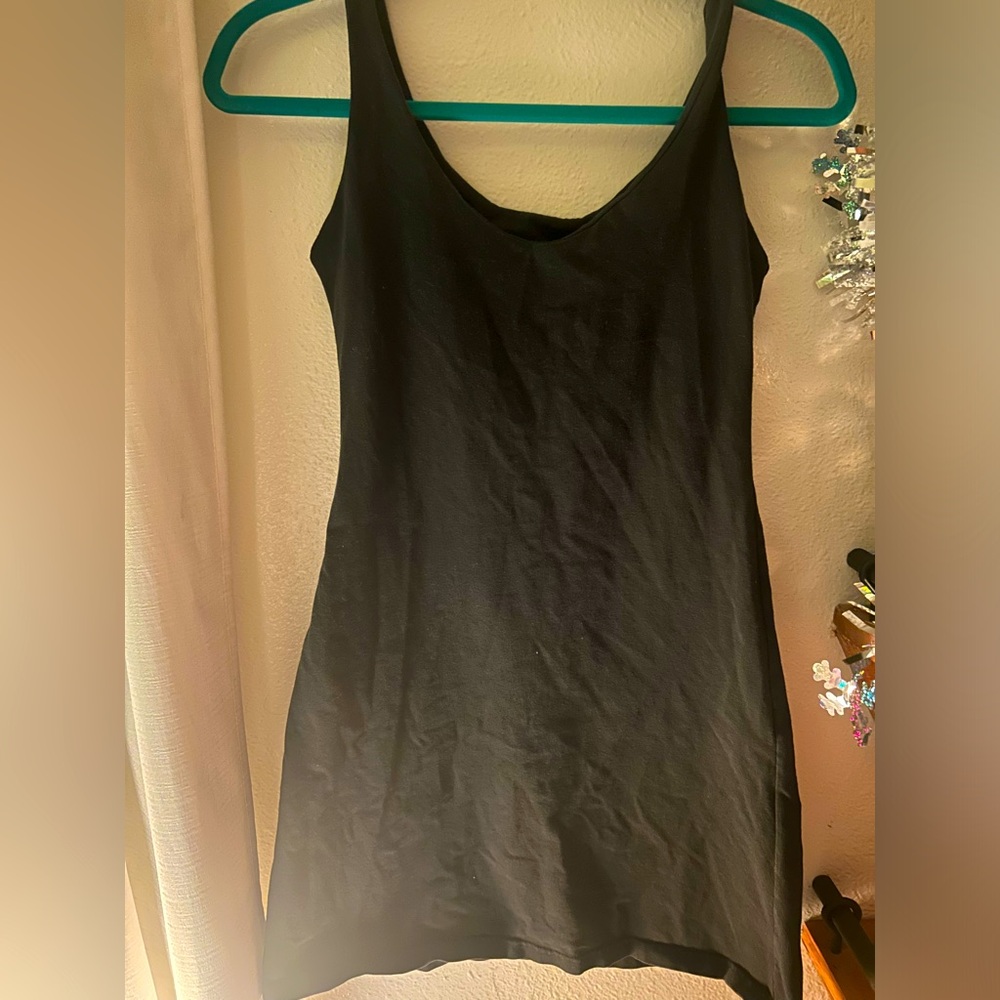 Black Brandy Melville swoop neckline midi dress